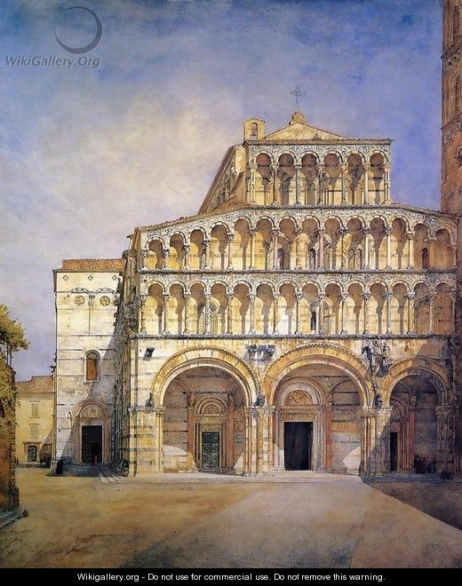 The Facade of the Duomo at Lucca - Henry Roderick Newman