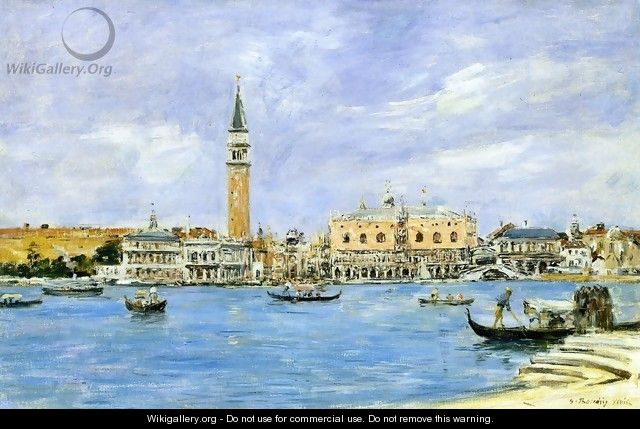 Venice, the Campanile, the Ducal Palace and the Piazzetta, View from San Giorgio - Eugène Boudin