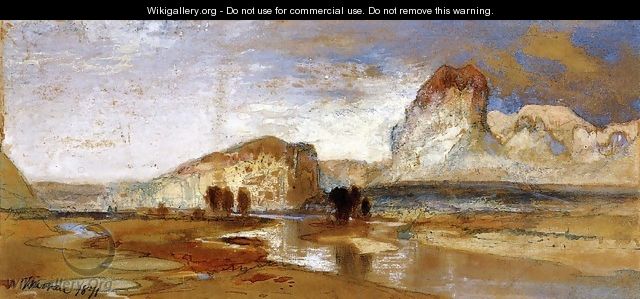 First Sketch Made in the West at Green River, Wyoming - Thomas Moran