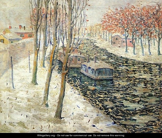 Canal Scene in Winter - Ernest Lawson