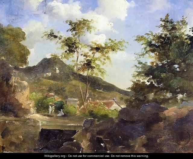 Village at the Foot of a Hill in Saint Thomas, Antilles - Camille Pissarro