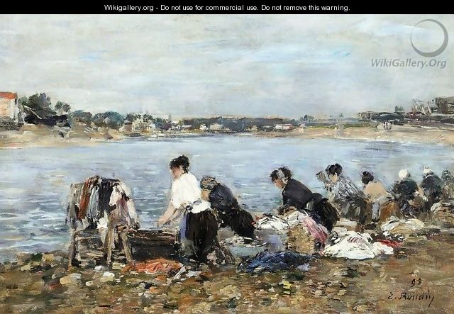 Laundresses on the Banks of the Touques 3 - Eugène Boudin