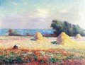 Stacks of Hay and Field of Poppies - Ferdinand Loyen Du Puigaudeau