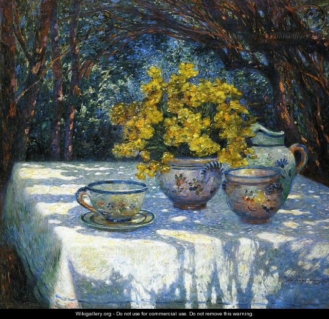 Table with Yellow Bouquet - Ferdinand Loyen Du Puigaudeau
