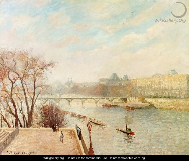 The Louvre, Winter Sunlight, Morning, 2nd Version - Camille Pissarro