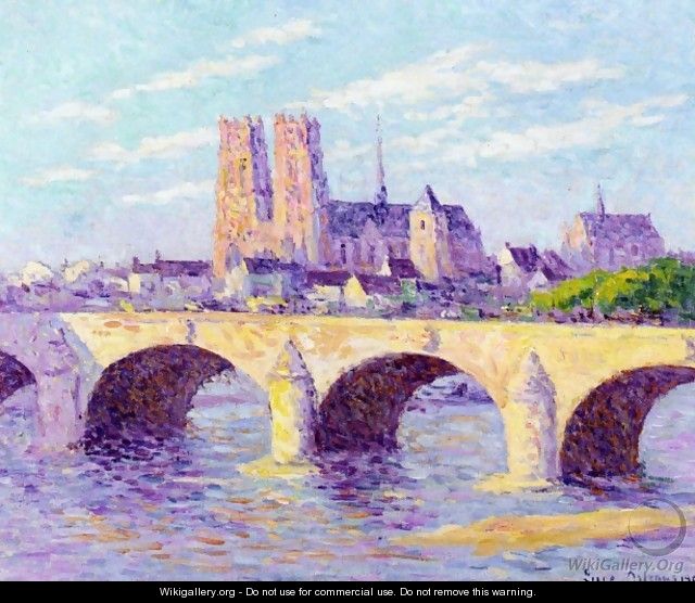 Orleans, View of the Pont Georges V and the Cathedral Sainte Croix - Maximilien Luce