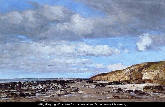 Trouville, Shore and Rocks - Eugène Boudin
