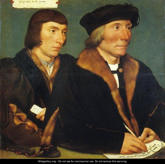 Portrait of Thomas Goldsalve and His Son John - Hans, the Younger Holbein