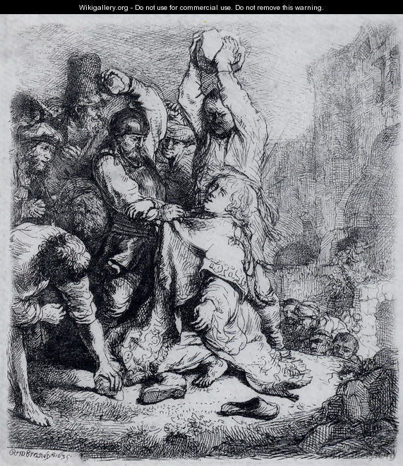 The Stoning Of St. Stephen - Harmenszoon van Rijn Rembrandt