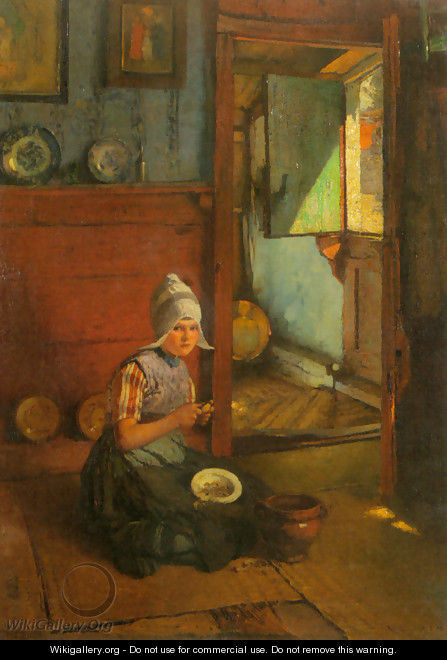 Girl Peeling Potatoes, Volendam - Rudolf Gudden