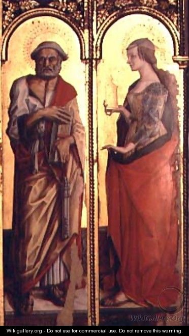 St. Peter and St. Mary Magdalene, detail from the Santa Lucia triptych - Carlo Crivelli