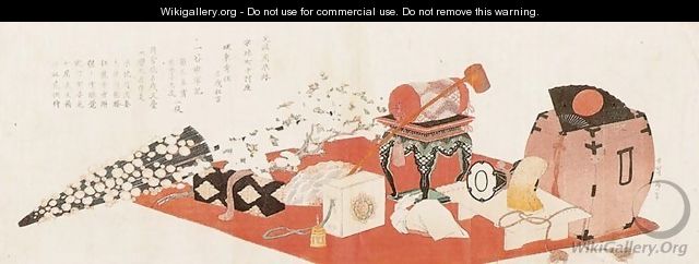 Stage Properties for a Farewell Performance - Katsushika Hokusai