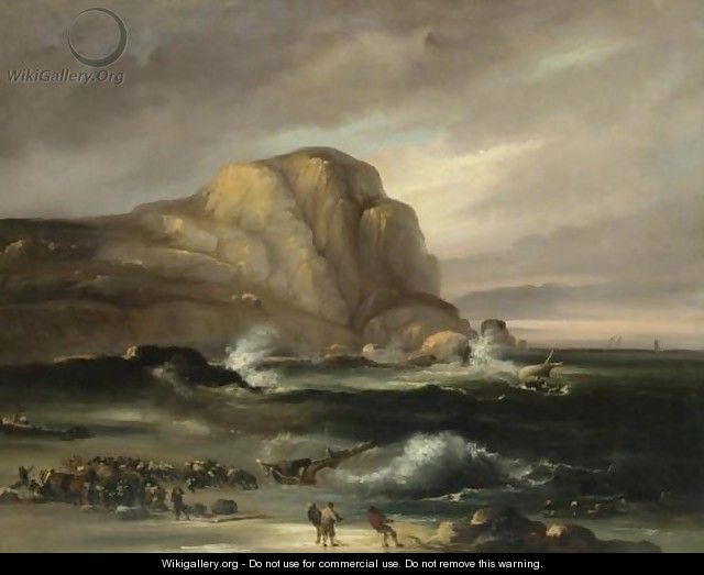 Shipwreck on the beach (Naufragio en la playa) - Jenaro Perez Villaamil