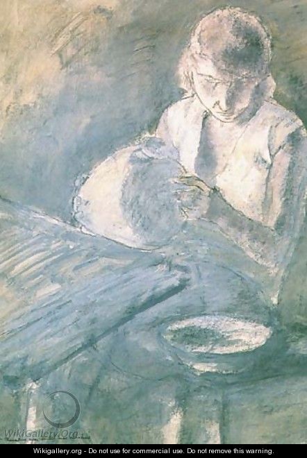 Woman at the Table - Leopold Gottlieb