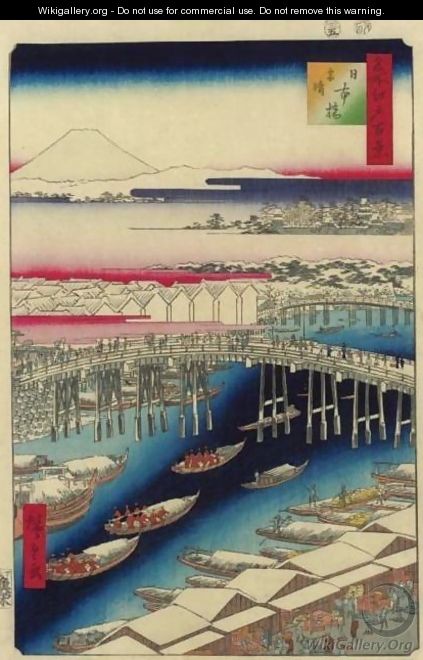 Nihon Bridge, Clear Weather After Snow (Nihonbashi yukibare) - Utagawa or Ando Hiroshige