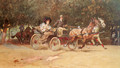 Mrs. Sacher's Carriage In The Hauptallee Of The Prater, Vienna - Ludwig Koch