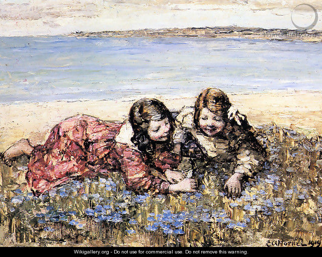 Gathering Flowers by the Seashore - Edward Atkinson Hornel