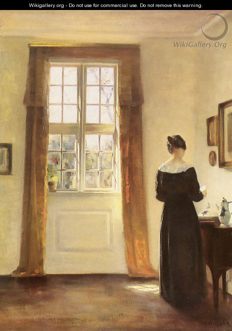 Woman In Interior - Carl Vilhelm Holsoe