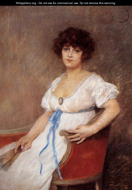 Portrait Of A Seated Lady - Pierre Carrier-Belleuse