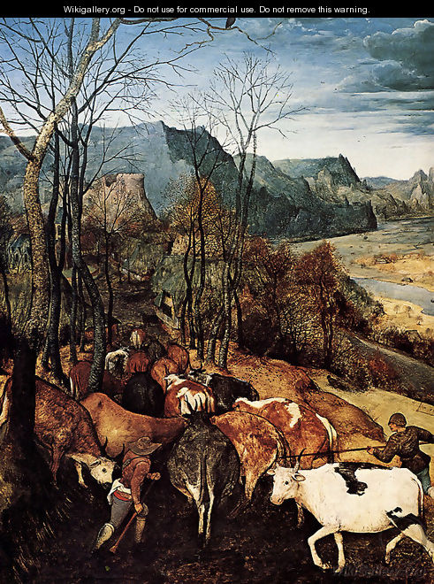The Return of the Herd [detail] (or November) I - Pieter the Elder Bruegel