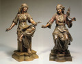 Oriental Women: A Pair Of Bronzes - Emile Coriolan Hippolyte Guillemin