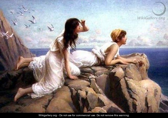 On the Cliffs - Henry Ryland