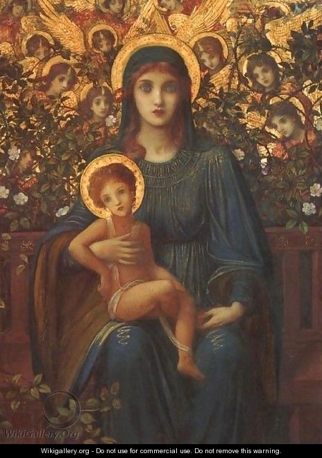 The Madonna and Child with attendant Angels - John Melhuish Strudwick