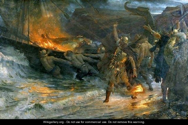 Funeral of a Viking - Sir Thomas Francis Dicksee