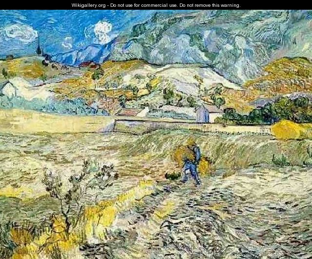 Enclosed Wheat Field With Peasant - Vincent Van Gogh