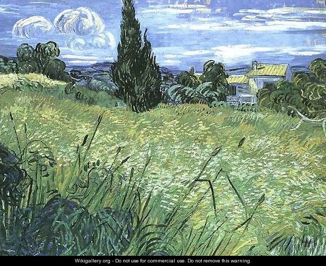 Green Wheat Field With Cypress - Vincent Van Gogh