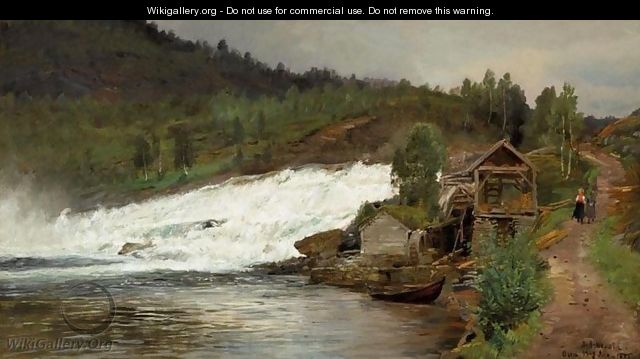 Waterfall at Osen (Foss ved Osen) - Anders Monsen Askevold