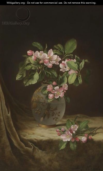 Apple Blossoms in an Opalescent Vase - Martin Johnson Heade