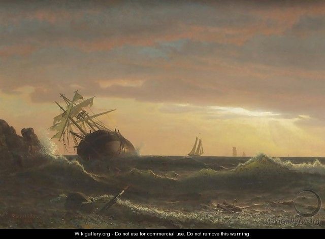 Beached Ship - Albert Bierstadt