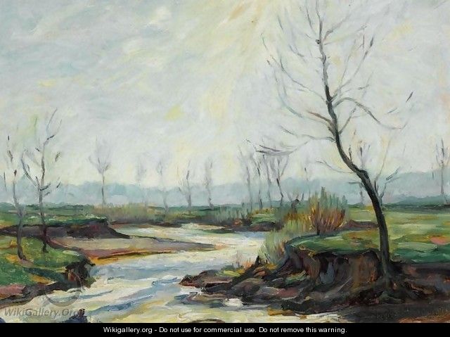 River in a Winter Landscape (Fluss im Winter) - Max Slevogt