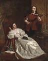 Mary Queen of Scots with Rizzio (Self Portrait) - Robert Dowling