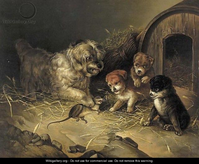 Rat wit a Dog and Three Puppies - Aleksander Stankiewicz