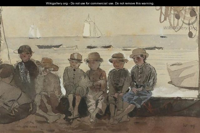 Boys on a Dock (Boys Sitting on a Wharf) - Winslow Homer