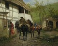 Riders Before a Cottage - Wladyslaw Szerner