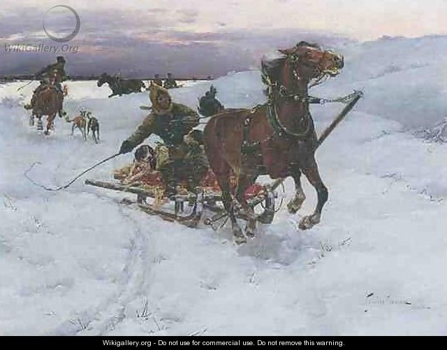 Journey in the Snow - Stanislaw Ksawery Szykier (Siekierz)