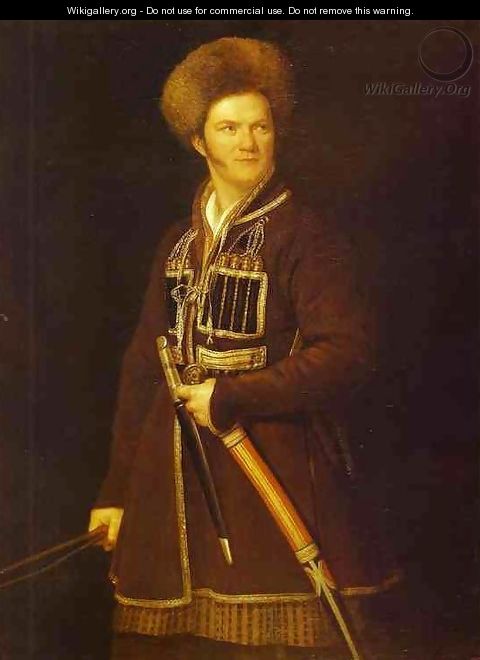 Self-Portrait in a Suit of a Caucasian Warrior - Aleksander Orlowski
