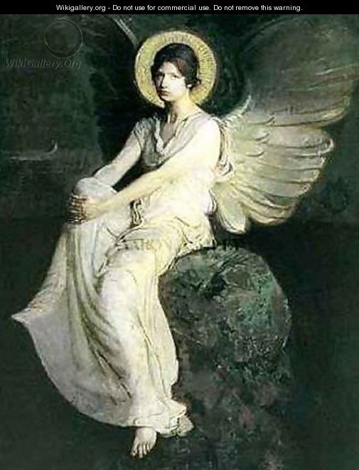 Winged Figure Seated Upon a Rock - Abbott Handerson Thayer