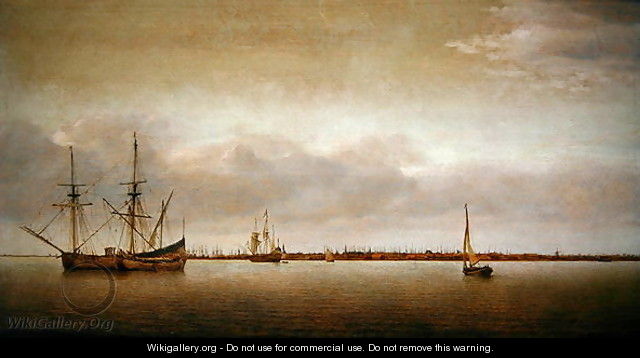 View of Hoorn with shipping - Abraham de Verwer
