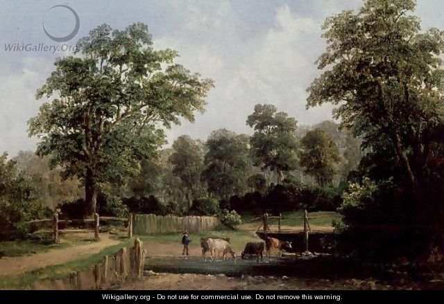 Landscape with cows - Alfred Vickers