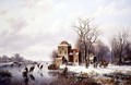 Winter Scene with a Horse and Cart on a Track - Willem Vester