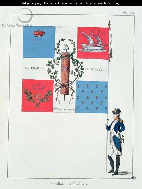 Flag of the Feillant Battalion, 1790 - Raymond-Augustin Vielh de Varennes