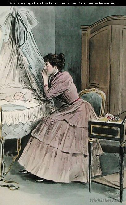 The Young Mother, from La Femme a Paris by Octave Uzanne, engraved by F. Masse, 1894 - Pierre Vidal