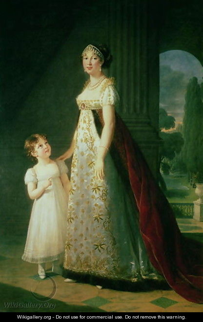 Maria Carolina Bonaparte 1782-1839 Queen of Naples with her daughter Laetitia Murat, 1807 - Elisabeth Vigee-Lebrun
