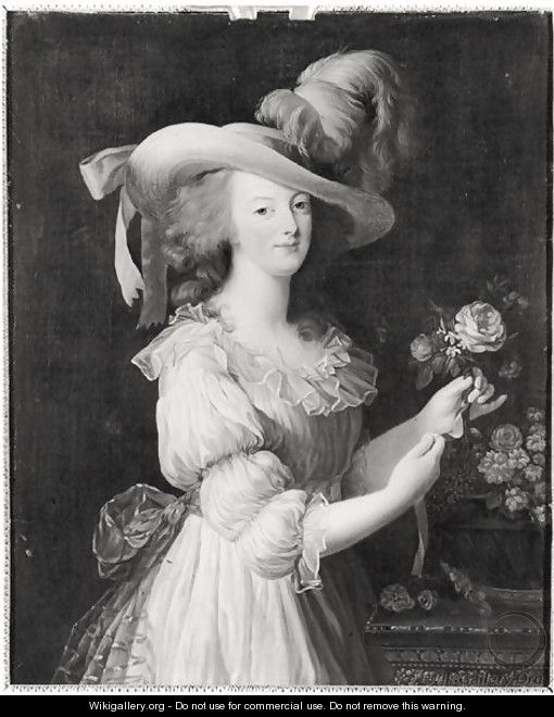 Copy of a Portrait of Marie-Antoinette 1755-93 after 1783 - Elisabeth Vigee-Lebrun
