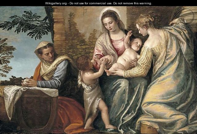 Madonna and Child with St. Elizabeth, the Infant St. John the Baptist and St. Justina, 1565-70 - Paolo Veronese (Caliari)
