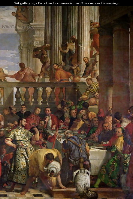 The Marriage Feast at Cana, detail of the right hand side, c.1562 - Paolo Veronese (Caliari)